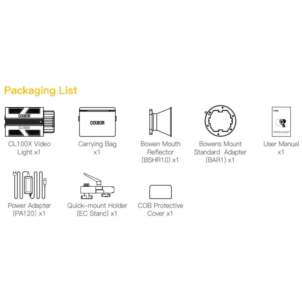COLBOR CL100XM / CL100X - Đèn Led Quay Phim & Chụp Ảnh Chuyên Nghiệp - Hàng Chính Hãng / Bảo Hành 12 Tháng