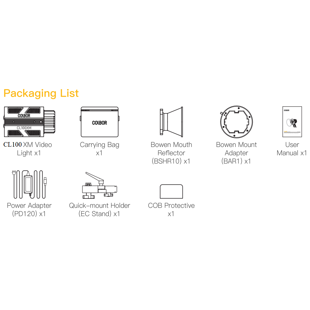 COLBOR CL100XM / CL100X - Đèn Led Quay Phim & Chụp Ảnh Chuyên Nghiệp - Hàng Chính Hãng / Bảo Hành 12 Tháng