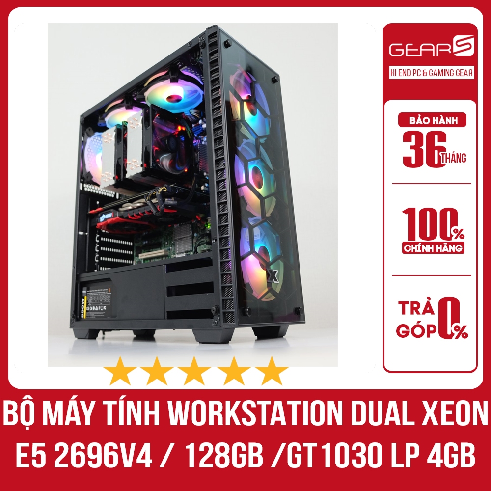 Bộ máy tính WORKSTATION DUAL XEON E5 2696v4 / 128GB /GT1030 LP 4GB