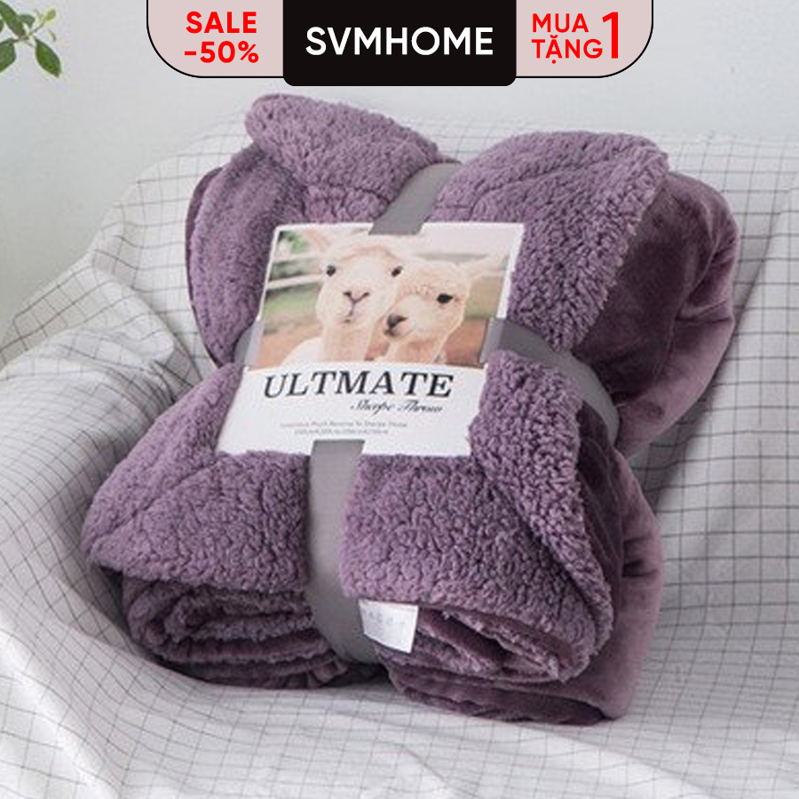 Chăn lông cừu Ultimate 2 lớp 2mx2m3 siêu ấm, dày dặn cao cấp, mềm mịn, giữ nhiệt tối ưu màu sắc sang trọng