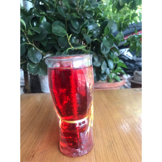 (Q.6)1 CẶP ĐÈN CẦY LY ĐỎ - VÀNG 14 CM