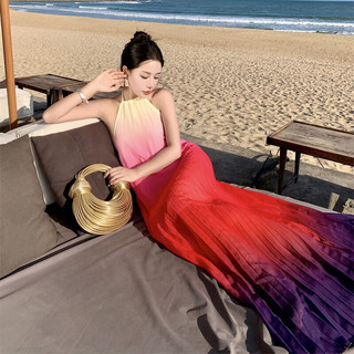 (HOT) ĐẦM MAXI YÊM VÁY MAXI YẾM XẾP LY CẦU VỒNG HÀNG QUẢNG CHÂU LOẠI 1