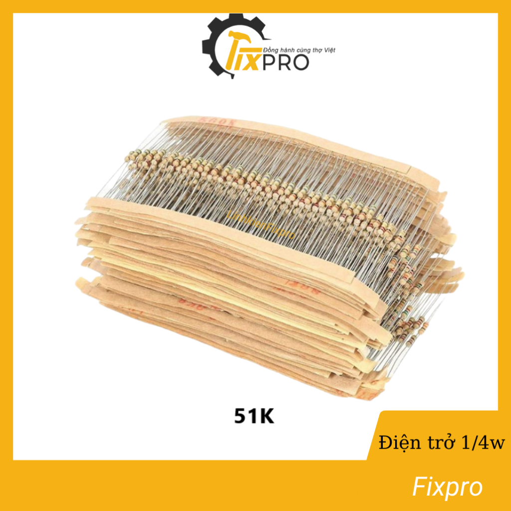 Điện trở 51K 1/4W túi 100c chất lượng tốt
