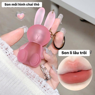  Son môi PINKCOCO Son kem nhung lì hình thỏ dễ thương lâu trôi chống thấm nước 