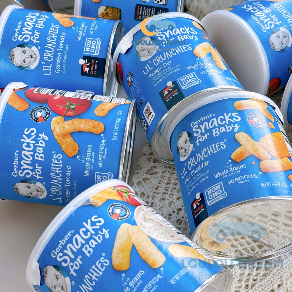 Bánh ăn dặm Gerber lùn Lil' Crunchies cho bé từ 8 tháng tuổi
