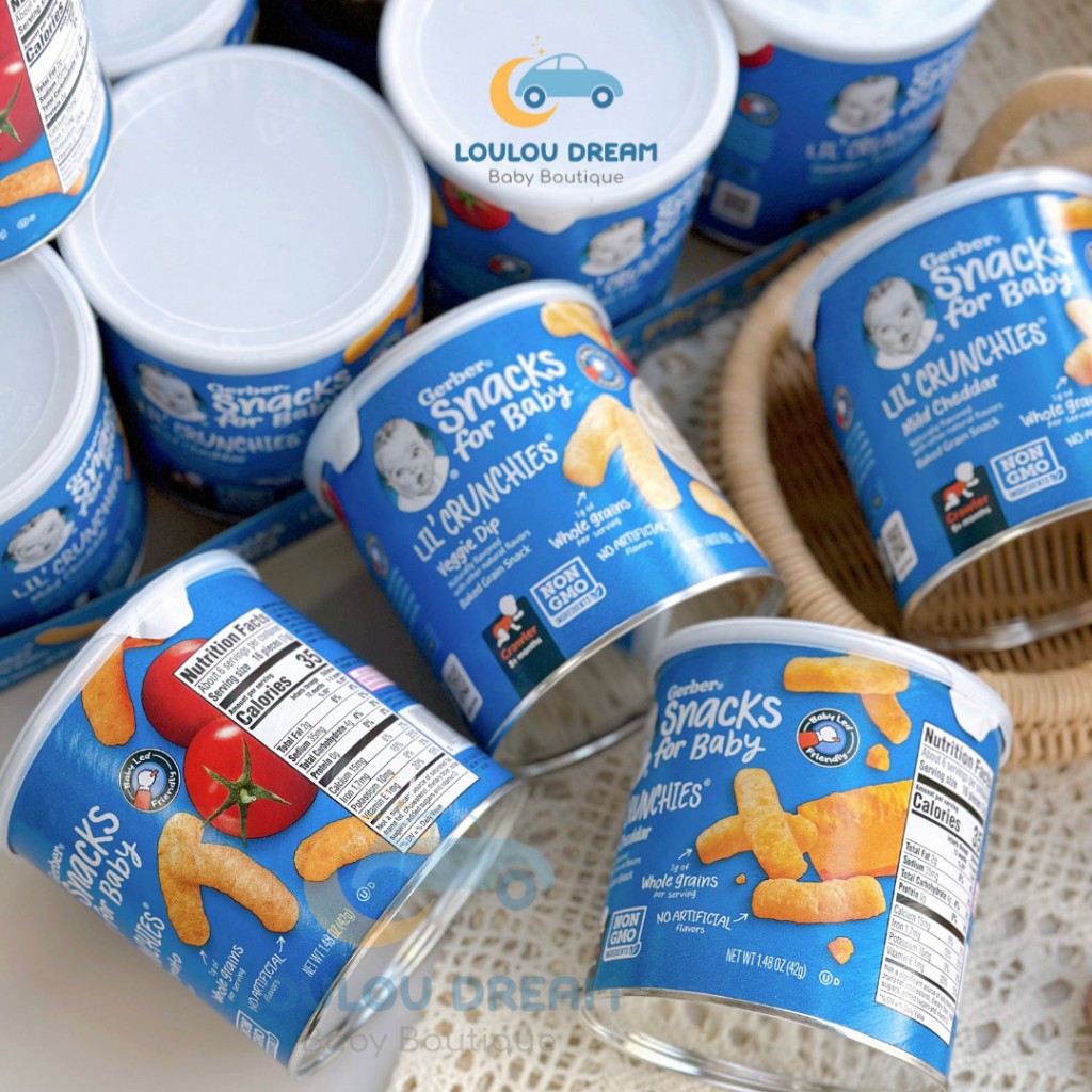 Bánh ăn dặm Gerber lùn Lil' Crunchies cho bé từ 8 tháng tuổi