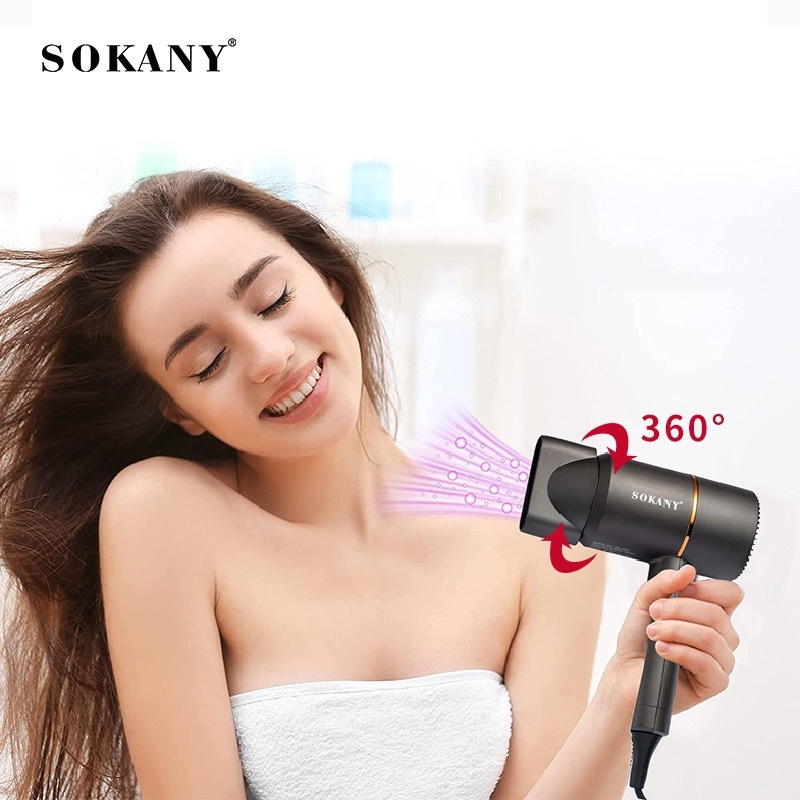 Máy sấy tóc SOKANY 2 cấp độ sấy, sấy ion âm chống làm sơ hỏng tóc công xuất 1200w - bảo hành 12 tháng