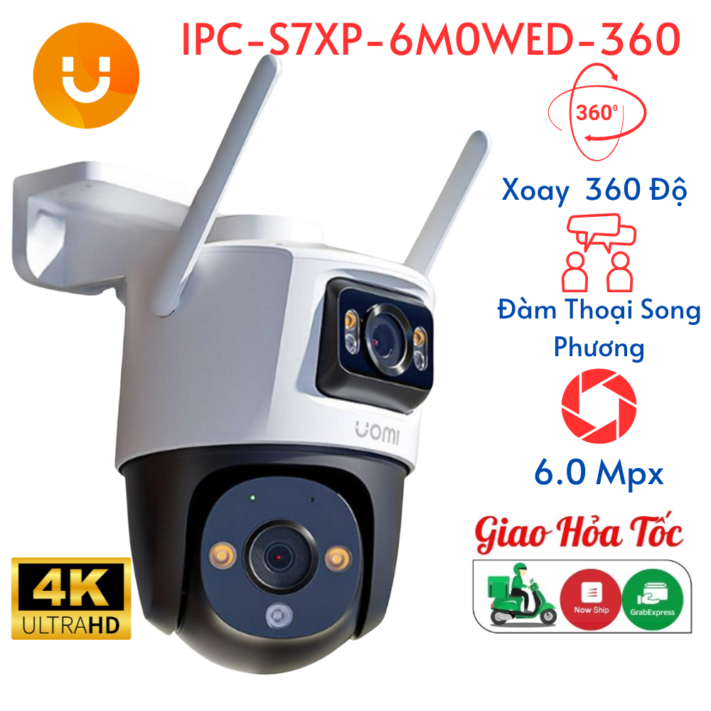 Camera 2 mắt ngoài trời Imou Cruiser Dual 6MP IPC-S7XP-6M0WED - 360, Đàm thoại 2 chiều, Bảo hành chính hãng