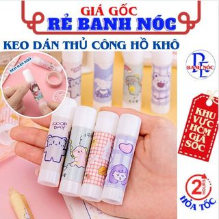 Hồ khô dán giấy thủ công họa tiết dễ thương độ dính cao - hồ dán, keo dán giấy cho học sinh tiểu học - keo dán thủ công