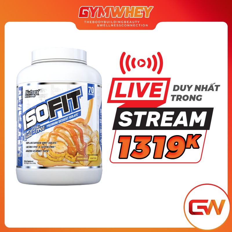 Nutrex Whey Isofit 5lbs Thực Phẩm Bổ Sung Protein Sữa Tăng Cơ Cho Người Tập Gym (2,27kg)