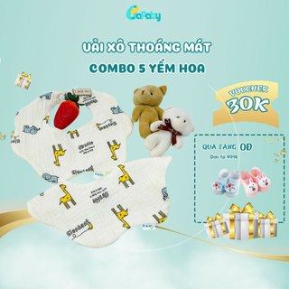  Yếm Hoa Tròn Xoay 360 BAFABY Chất Liệu Vải Xô Thoáng Mát Thấm Hút Dễ Dàng Cho Bé - 331