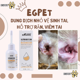 Nước Rửa Vệ sinh Tai, hỗ trợ trị rận tai Cho Chó Mèo Ear Cleaning 60ml