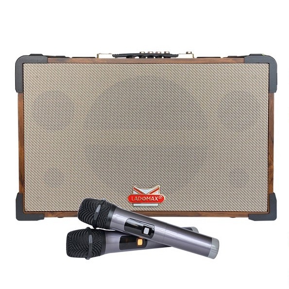 Loa Karaoke Bluetooth xách tay Ladomax HA-8125 Công suất 100W Bluetooth 5.0 2 Bass 8inch Pin 6h Tặng kèm 2 Micro