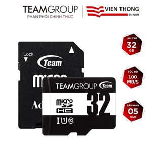 Thẻ nhớ micro SDHC Team 32GB 500x upto 100MB/s class 10 U1 kèm adapter (trắng -đen)