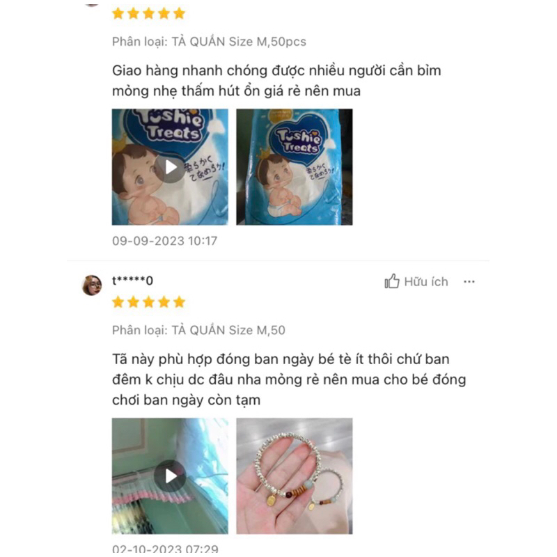 TÃ BỈM/ QUẦN TUSHIE TREATS CỦA BÉ CƯNG - CÔNG NGHỆ NHẬT BẢN ÔM SÁT THẤM 1 L HÚT THÔNG THOÁNG M /L