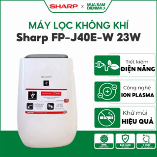Máy lọc không khí Sharp FP-J40E-W 30m2 | Lọc không khí Sharp J40E công nghệ inverter tiết kiệm điện