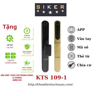 Khoá cửa vân tay điện tử thông minh cho cửa nhôm cao cấp, cửa lùa, trượt quay có app tiếng việt- SIKER 109-1