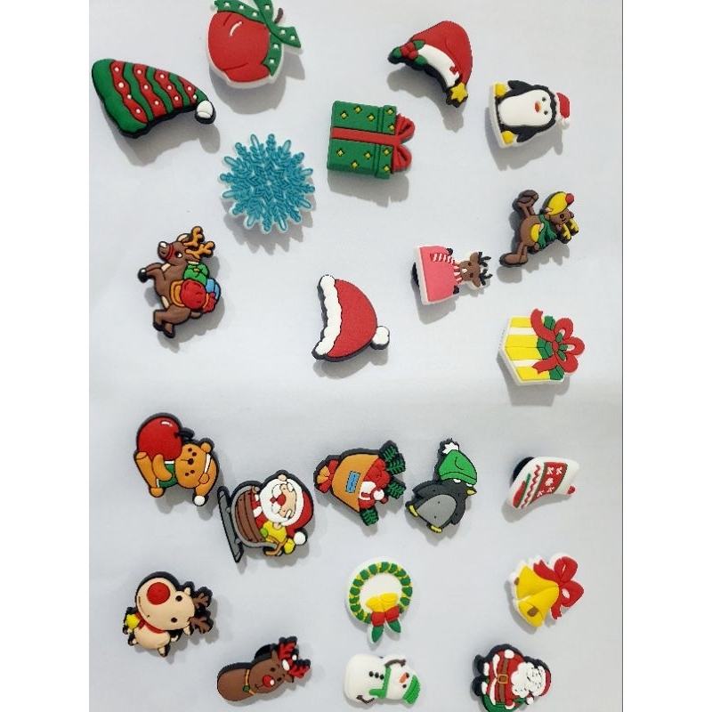 Sticker 2D gắn dép sục, phụ kiện, jibbits, charm gắn dép cross, crors mẫu noel