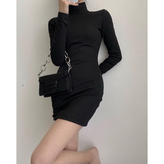 VÁY LEN BODY CỔ CAO CO DÃN TỐT
