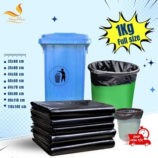Túi đựng rác đen không quai đủ size, siêu dai, không bục, chịu tải tốt - 1kg