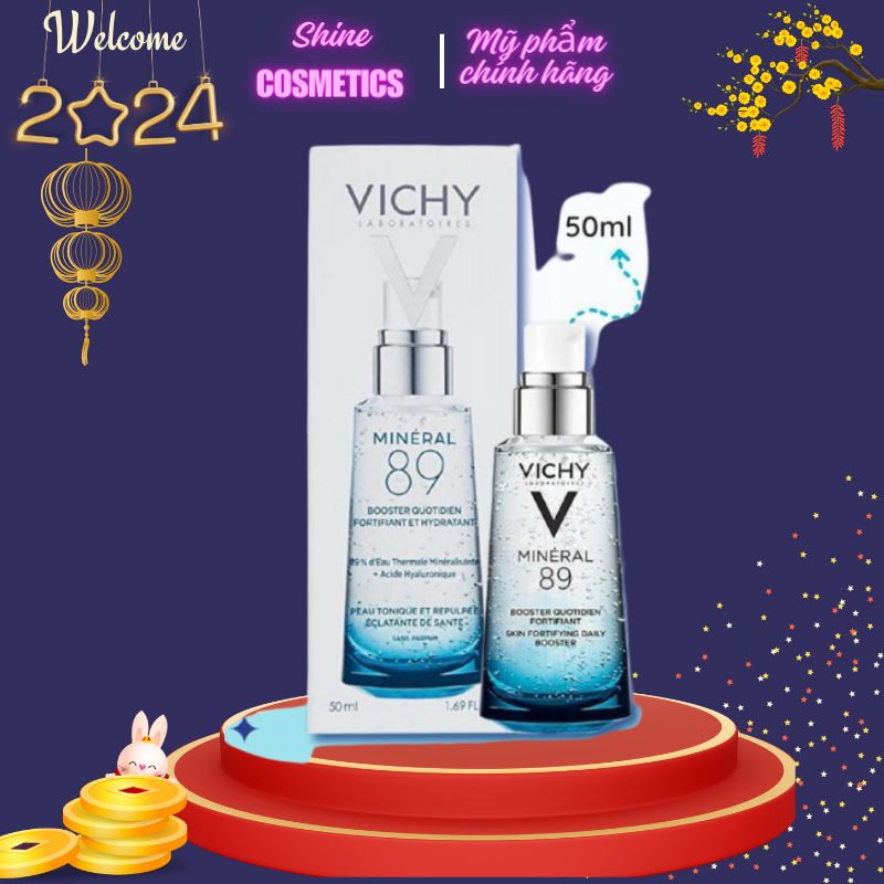 Tinh chất Vichy Minéral 89 full size 75ml - Dưỡng Khoáng Cô Đặc Và Phục Hồi Da