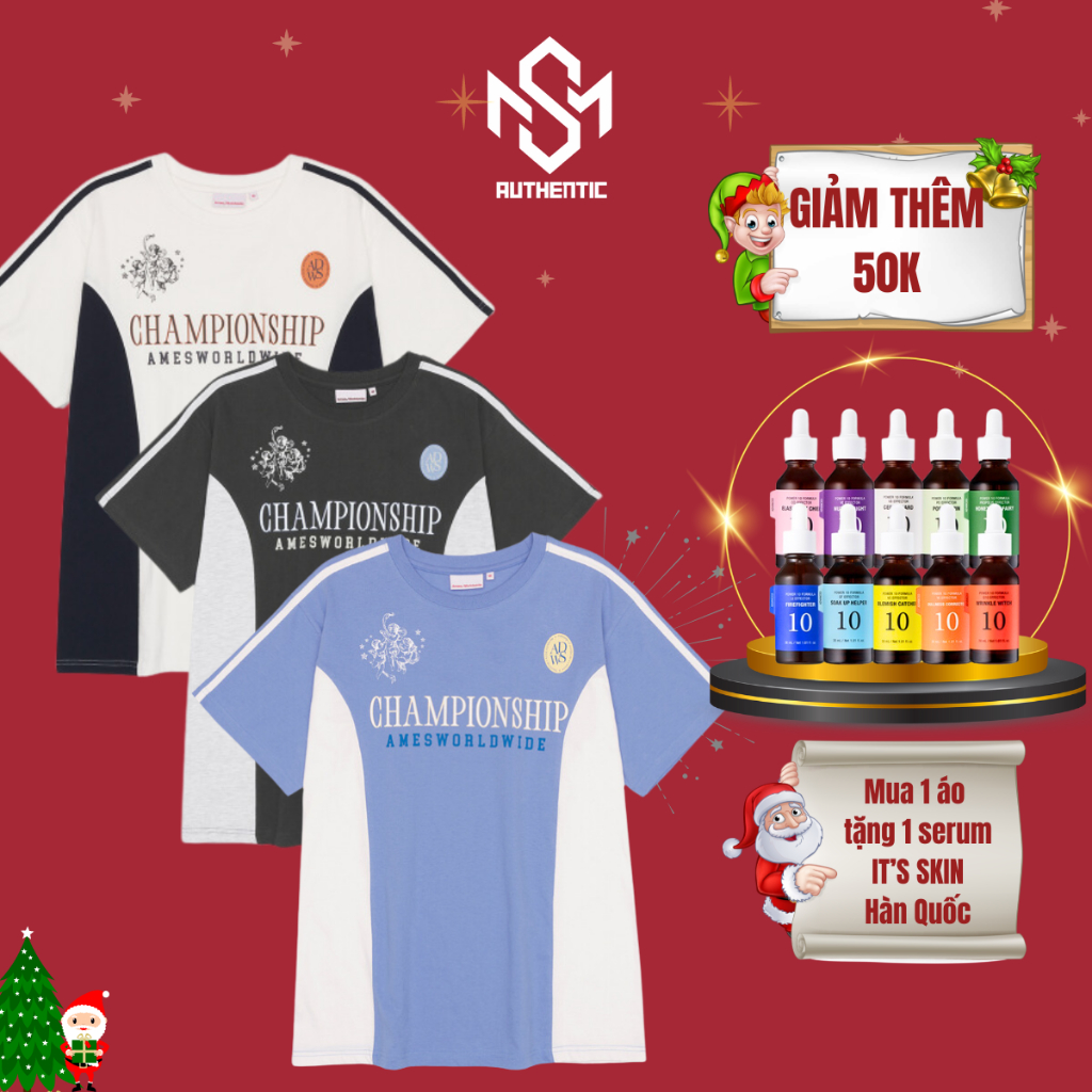 Áo thun basic Ames Worldwide Hàn Quốc chính hãng, áo phông Ames nam nữ CHAMPIONSHIP TEE - M&S Authentic