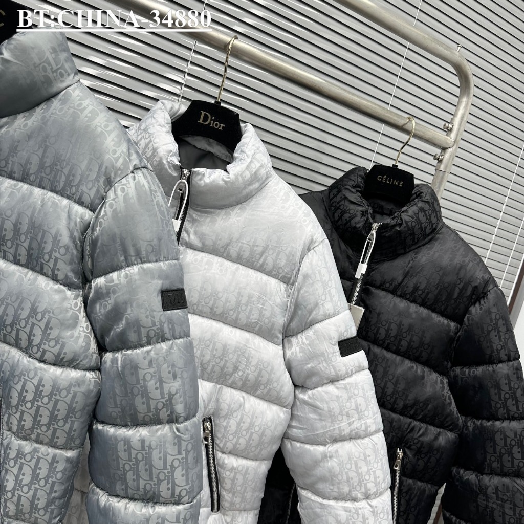 Áo Phao Di.or Nam Nữ Hoạ Tiết Monogram Siêu Đẹp - Áo Phao Di.or Nam Nữ Cao Cổ Siêu Ấm