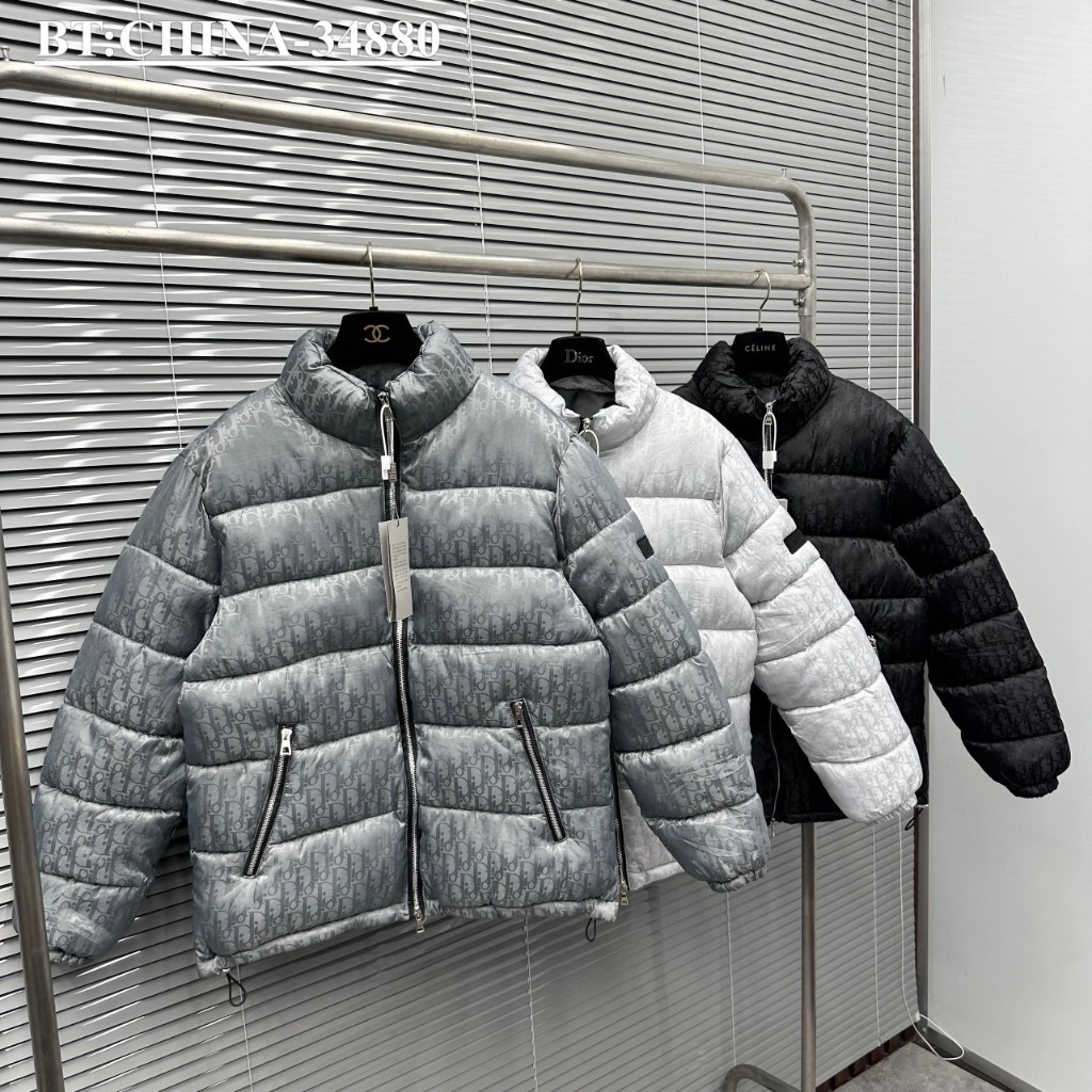 Áo Phao Di.or Nam Nữ Hoạ Tiết Monogram Siêu Đẹp - Áo Phao Di.or Nam Nữ Cao Cổ Siêu Ấm