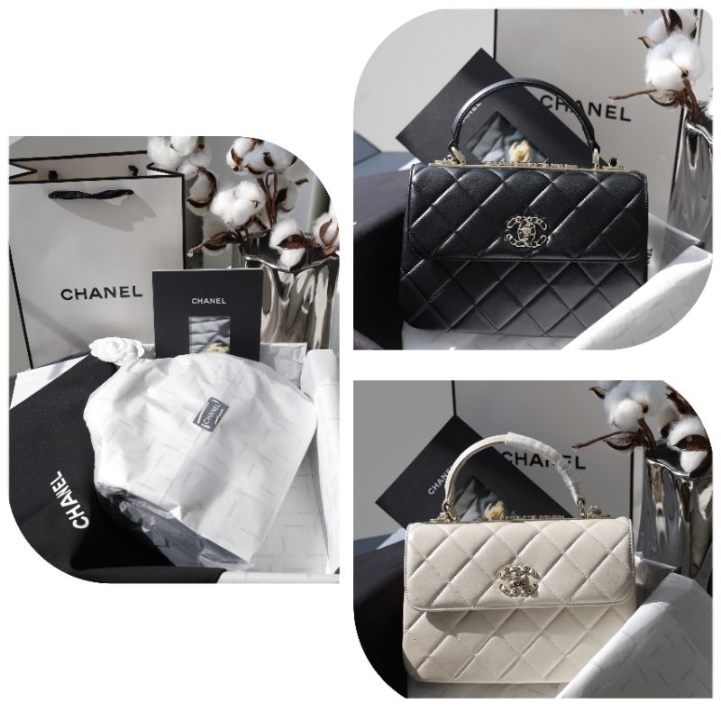 Túi xách nữ cao cấp C/N TRENDY sz24cm bản mới logo viền xích da cừu 100% mềm đẹp dã man kèm hộp vip