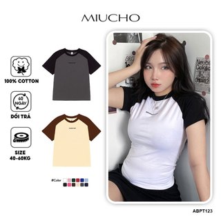 Áo thun baby tee ABPT123 Miucho chất vải cotton in Typography