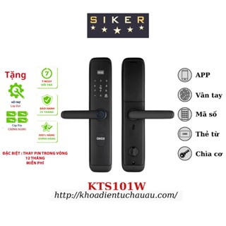 Khoá cửa vân tay điện tử thông minh cho cửa gỗ,nhựa cao cấp có app tiếng việt 100%- SIKER  101 và 101VT- bảo hành 2 NĂM