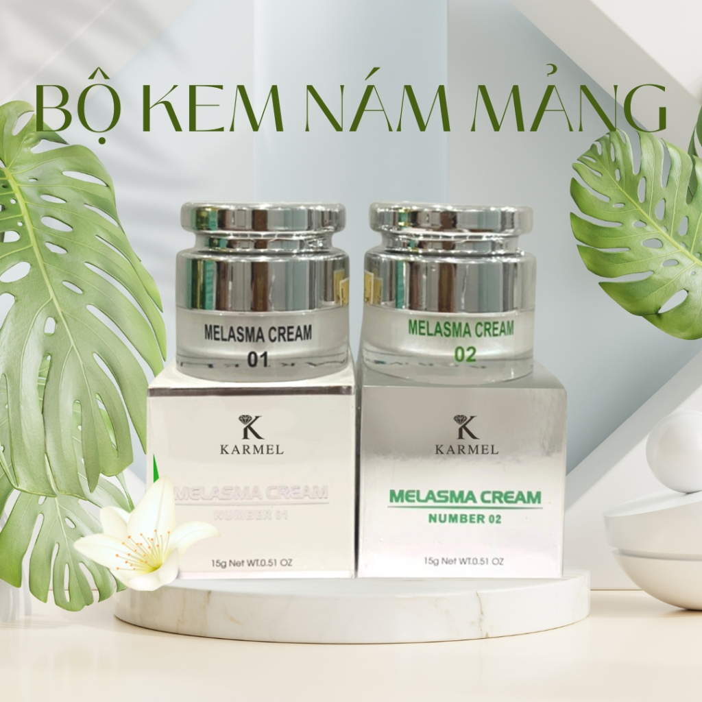 Kem Nám Melasma Cream 1 và 2 dành cho da yếu loại bỏ nám tàn nhang chống lão hóa Karmel 15g