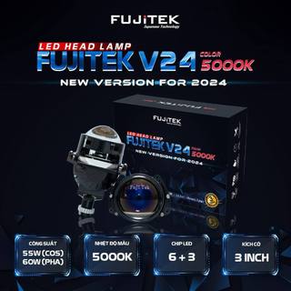Bi LED cos pha Fujitek V24 dành cho ô tô, xe máy. Công suất 60W, loại không khoét chóa - bảo hành 2 năm