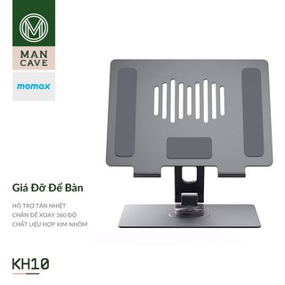 Giá đỡ máy tính bảng laptop cao cấp momax kh10 xoay 360 độ, chống đau mỏi hợp kim nhôm chịu tải 10kg