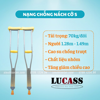 Nạng nhôm chống nách cho trẻ em 1m30 - 1m50 chống trơn trượt, nhẹ nhàng chắc chắn | giao nhanh