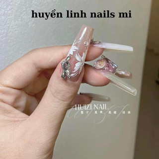 phụ kiện charm gấu hình nơ gắn móng