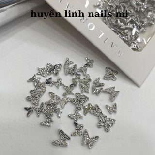phụ kiện charm gấu hình nơ gắn móng