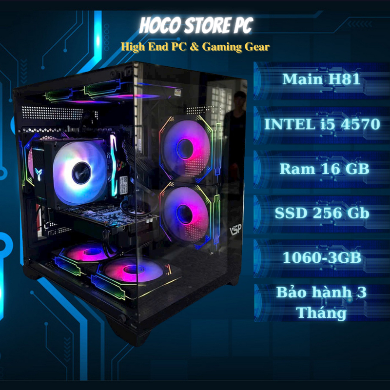 Thùng PC Hoco Gaming- Live OBS - Làm việc Plus 01 VP, Core i5 4570, 16GB Ram | Hoco Store PC