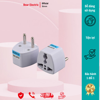 Ổ Chuyển Đổi Phích Cắm Từ 3 Chân Sang 2 Chân Tiêu Chuẩn Châu Âu An Toàn- Bear Electric