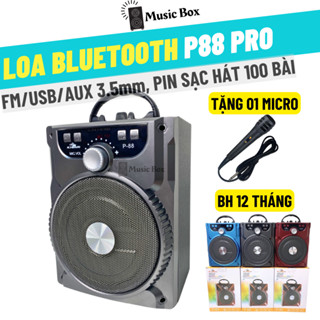   Hoả Tốc Loa Karaoke Bluetooth P88 Tặng Micro Có Dây Kiomic P-88 6.5 Âm Thanh Cực Đỉnh Loa Di Động Tiện Lợi Music Box 