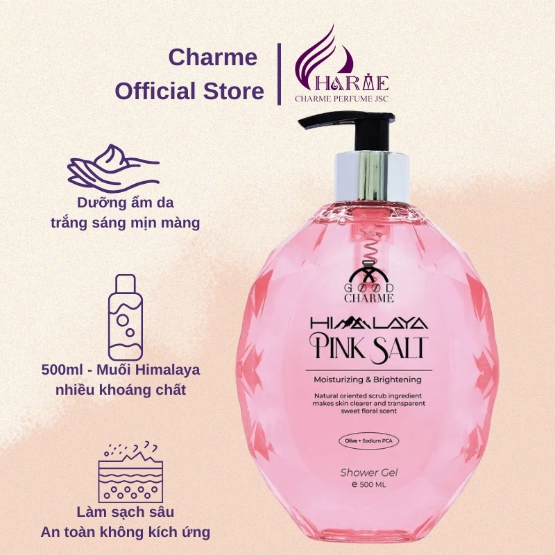 Sữa tắm muối hồng Charme Himalaya Pink Salt 500ml