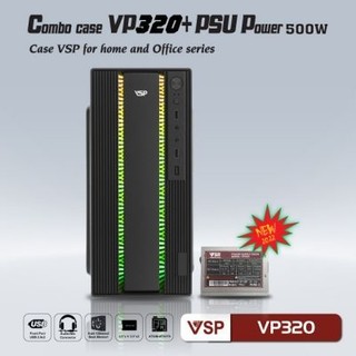 Bộ case nguồn vsp vp320 + 500w black