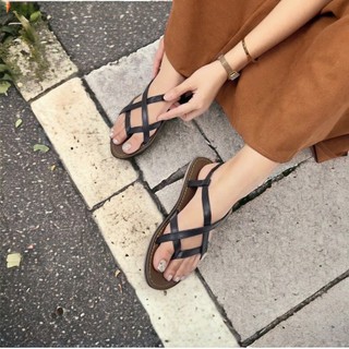 Sandan nữ xỏ ngón đế bằng - giày sandal quai hậu dây chéo thời trang vừa đi làm,đi học,đi chơi tiện lợi cực êm