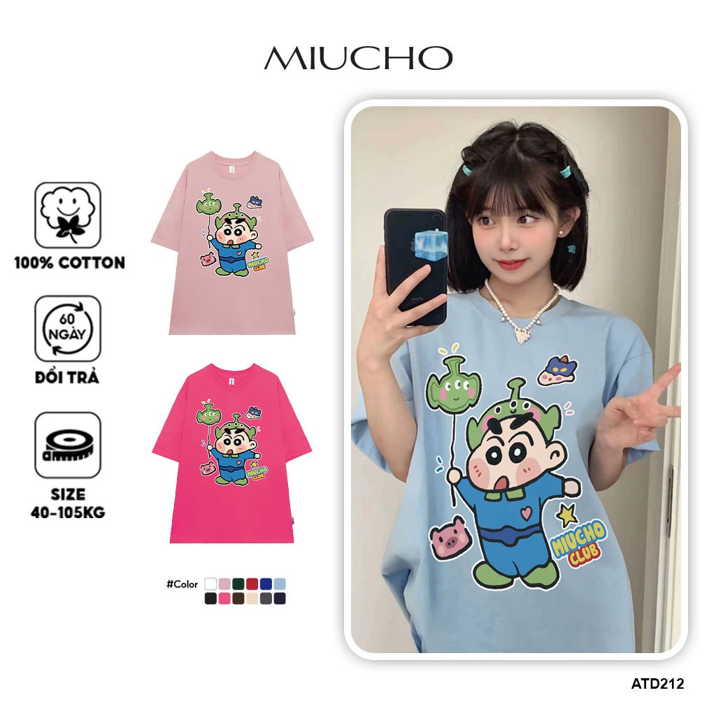 Áo thun nữ form rộng ATD212 Miucho in Artwork
