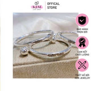 Lắc bạc khắc tên KEM JEWELRY, lắc bạc khắc tên cho bé theo yêu cầu