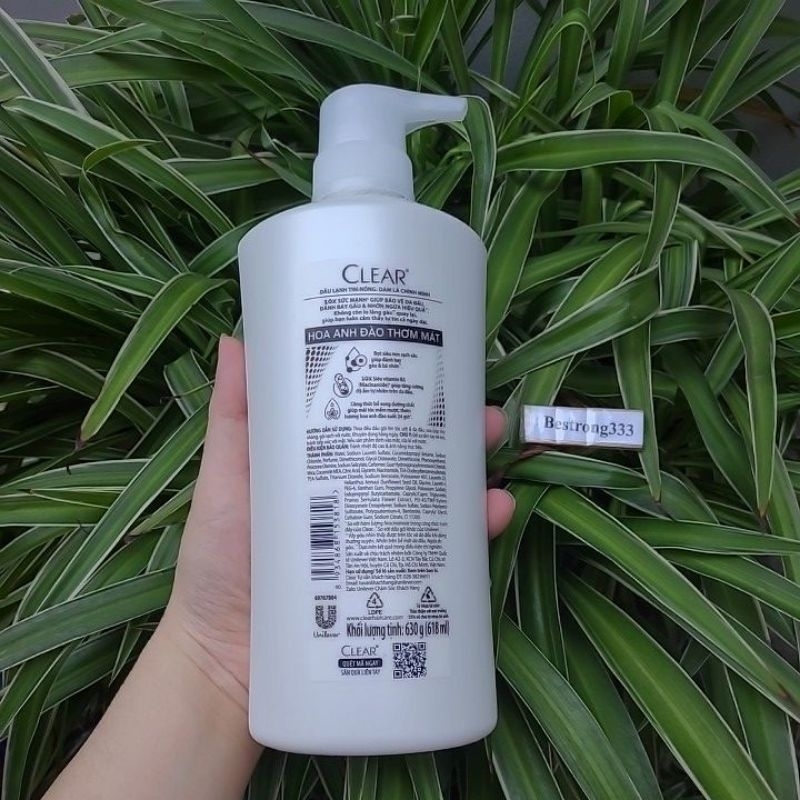 Dầu gội sạch gàu Clear hương hoa anh đào 630g