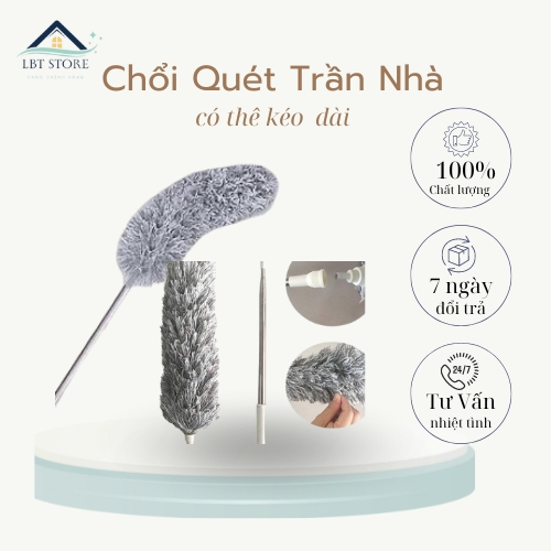 Chổi Quét Trần Nhà Gấp Gọn Thông Minh Cán Dài , Chổi Lau Màng Nhện Thông Minh Đầu Chổi Uốn Dẻo Linh Hoạt