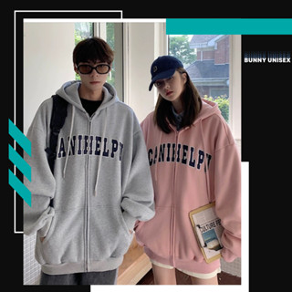 Hoodie zip cặp nam nữ khoác ngoài form rộng local brand Deliz 2 lớp có mũ rộng dáng dài cute dày dặn Bunny