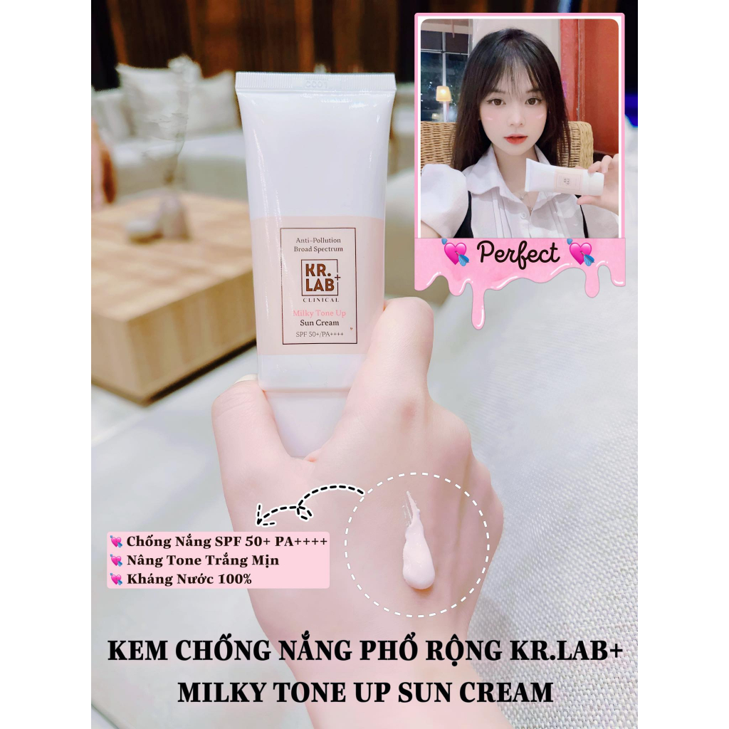 Kem chống nắng phổ rộng krlab lọ 50g hạn dùng 2026 SPF50+ PA+++