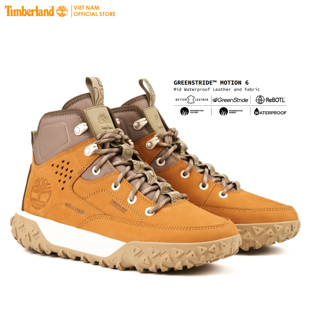 [Original] Timberland Giày Thể Thao Nam Leo Núi GreenStride™ Motion 6 Mid Leather Wheat Nubuck TB0A62VC24